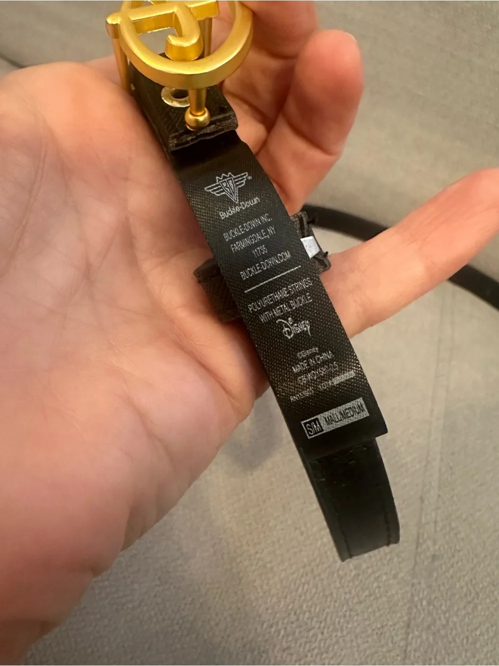 Kids Disney Belt with Gold Logo Buckle